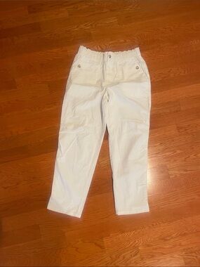 Democracy‎ White Elastic-Waist Boyfriend Jeans